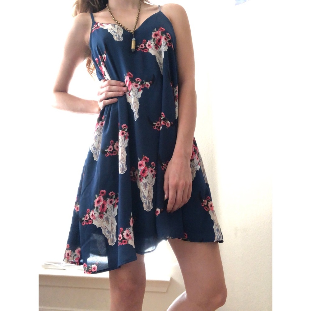 Cute cow skull dress with pockets